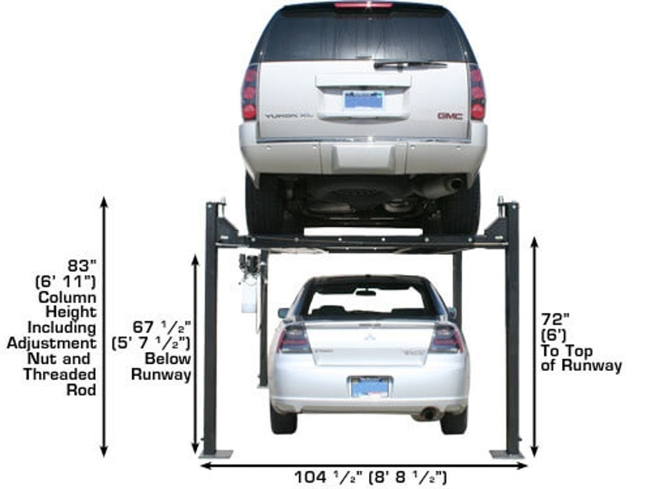 Atlas PRO8000 4-Post Lift with RJ35 Sliding Jacks – 8,000 lb Capacity | Professional Car Storage & Service Lift Combo (XH-PRO8-COMBO-FPD)
