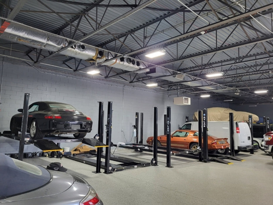 Atlas PRO8000EXT 4-Post Lift with RJ35 Sliding Jacks – Extra Tall & Extra Long Car Lift Combo | Professional Garage Equipment (XH-PRO8EXT-COMBO-FPD)