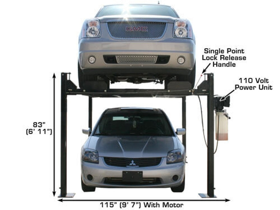 Atlas PRO8000EXT 4-Post Lift with RJ35 Sliding Jacks – Extra Tall & Extra Long Car Lift Combo | Professional Garage Equipment (XH-PRO8EXT-COMBO-FPD)