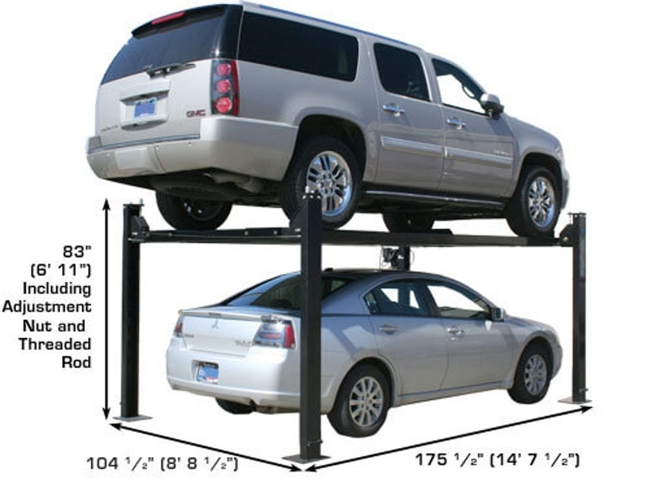 Atlas PRO8000EXT 4-Post Lift with RJ35 Sliding Jacks – Extra Tall & Extra Long Car Lift Combo | Professional Garage Equipment (XH-PRO8EXT-COMBO-FPD)