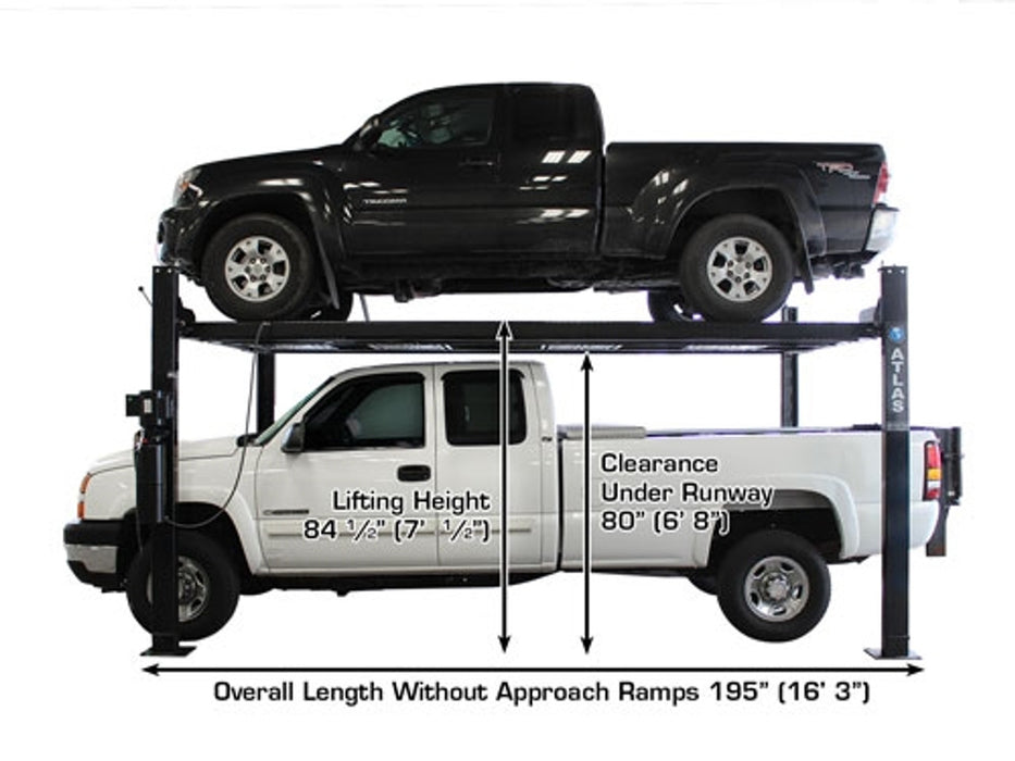 Atlas Automotive Equipment PRO8000EXT-L 4 Post Lift + RJ35 Sliding Jacks Combo (Model: XH-PRO8EXTL-COMBO-FPD)
