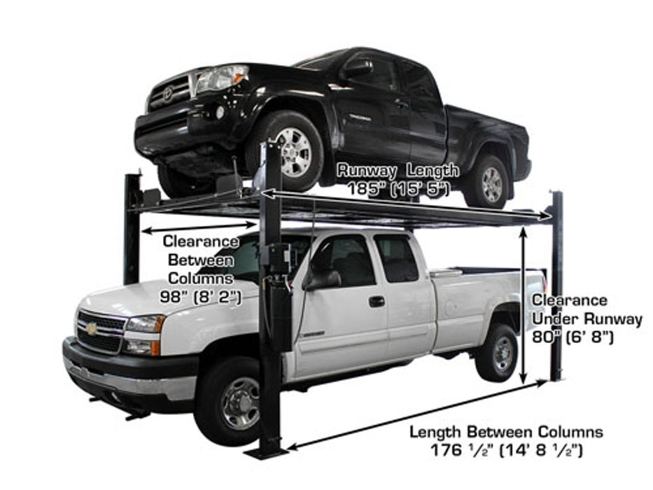 Atlas Automotive Equipment PRO8000EXT-L 4 Post Lift + RJ35 Sliding Jacks Combo (Model: XH-PRO8EXTL-COMBO-FPD)