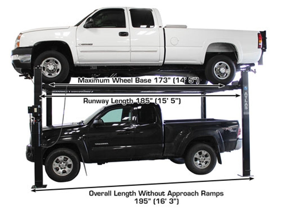 Atlas Automotive Equipment PRO8000EXT-L 4 Post Lift + RJ35 Sliding Jacks Combo (Model: XH-PRO8EXTL-COMBO-FPD)