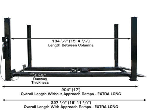 Atlas PRO9000 4-Post Car Lift with RJ35 Sliding Jacks Combo | 9000 lb Capacity
