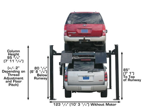 Atlas PRO9000 4-Post Car Lift with RJ35 Sliding Jacks Combo | 9000 lb Capacity