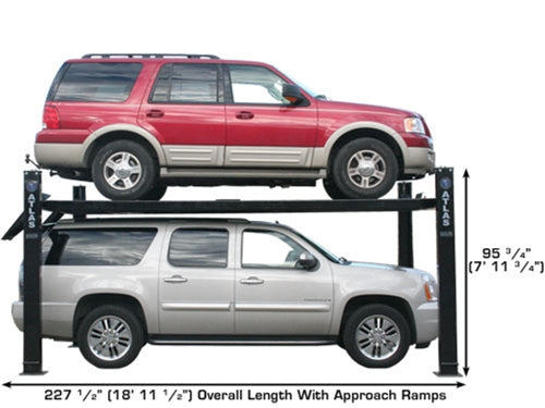 Atlas PRO9000 4-Post Car Lift with RJ35 Sliding Jacks Combo | 9000 lb Capacity