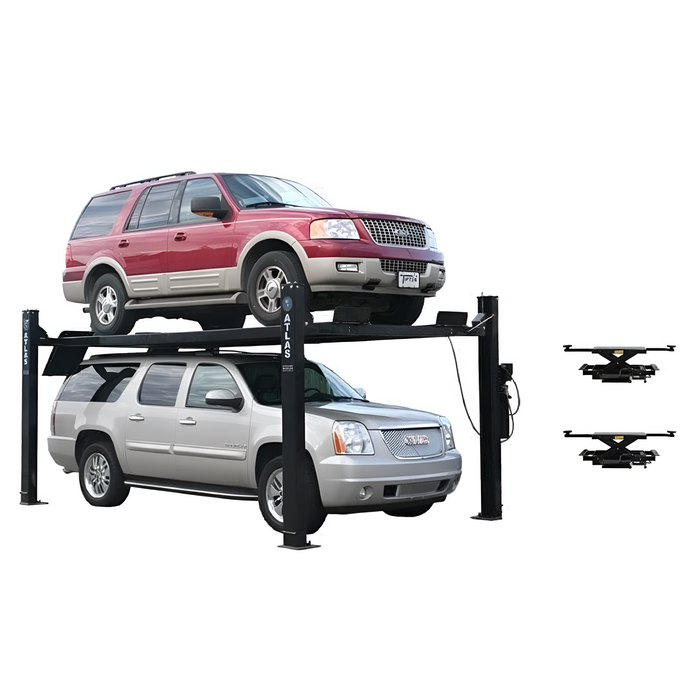 Atlas PRO9000 4-Post Car Lift with RJ35 Sliding Jacks Combo | 9000 lb Capacity