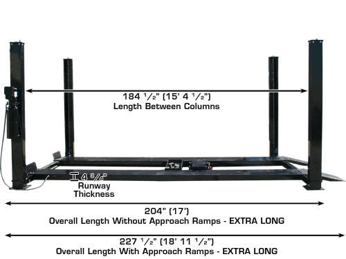 Atlas Equipment PRO9000 4-Post Car Lift with RJ6 Rolling Jacks Combo – 9,000 lb Capacity | Heavy-Duty Hydraulic Lift System for Professional Garages & Home Workshops (Model XH-PRO9-COMBO2-FPD)