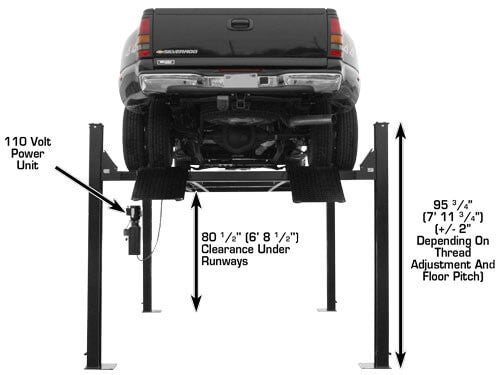 Atlas Equipment PRO9000 4-Post Car Lift with RJ6 Rolling Jacks Combo – 9,000 lb Capacity | Heavy-Duty Hydraulic Lift System for Professional Garages & Home Workshops (Model XH-PRO9-COMBO2-FPD)