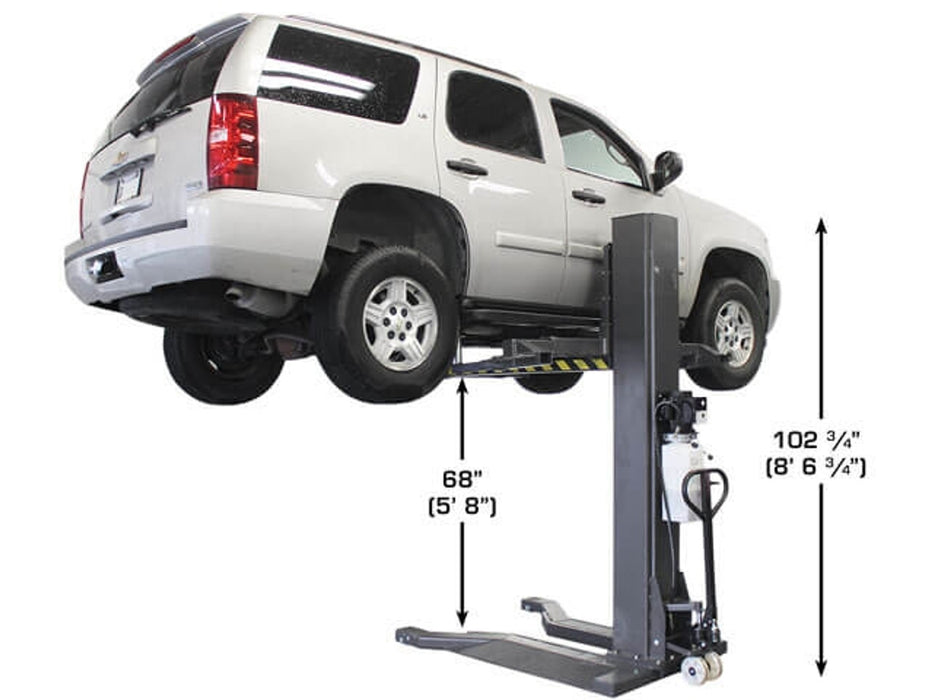 Atlas PSP-6000 6,000 lb Portable Single-Post Lift | Atlas Automotive Equipment ATEXH-PSP-6000-FPD