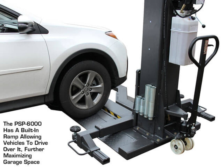 Atlas PSP-6000 6,000 lb Portable Single-Post Lift | Atlas Automotive Equipment ATEXH-PSP-6000-FPD
