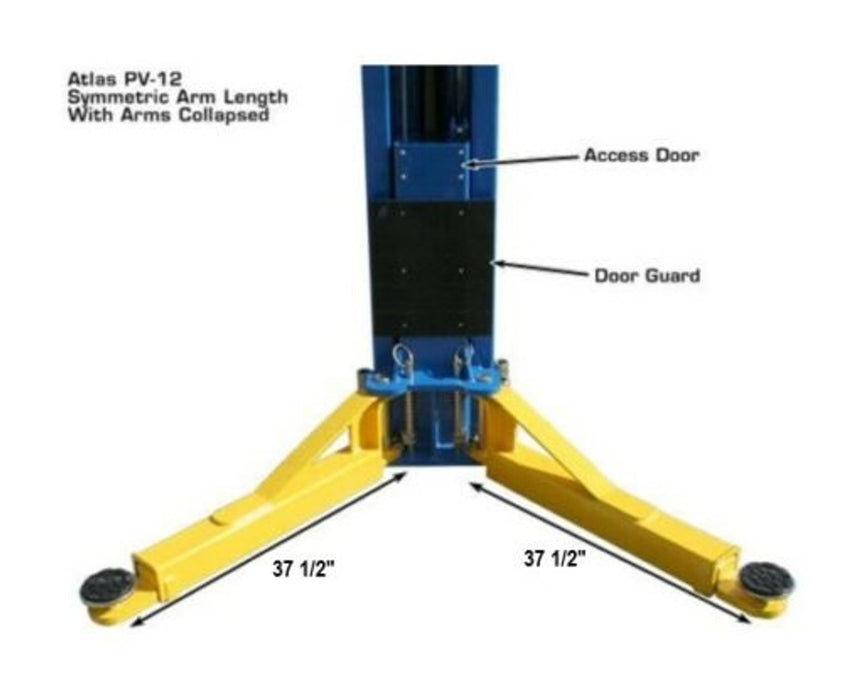 Atlas PV12PX Commercial Overhead 2-Post Lift – 12,000 lb Capacity | Heavy-Duty Automotive Lift for Shops & Fleet Service (XH-PV12PX-FPD)