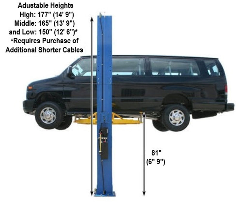 Atlas PV12PX Commercial Overhead 2-Post Lift – 12,000 lb Capacity | Heavy-Duty Automotive Lift for Shops & Fleet Service (XH-PV12PX-FPD)