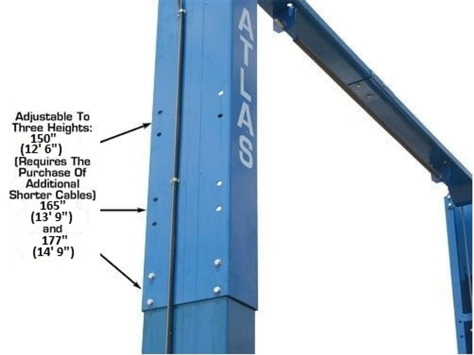 Atlas PV12PX Commercial Overhead 2-Post Lift – 12,000 lb Capacity | Heavy-Duty Automotive Lift for Shops & Fleet Service (XH-PV12PX-FPD)
