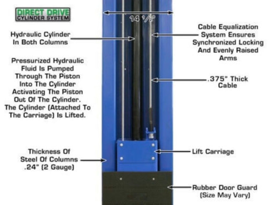 Atlas Automotive Equipment PV15PX Commercial Grade Overhead 2-Post Lift – 15,000 lb Capacity Heavy-Duty Car Lift | Model XH-PV15PX-FPD