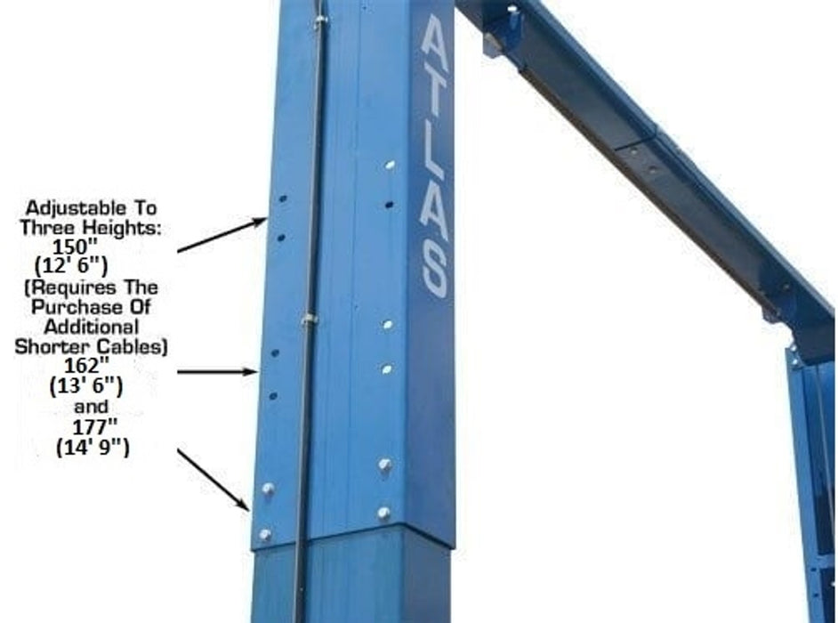 Atlas Automotive Equipment PV15PX Commercial Grade Overhead 2-Post Lift – 15,000 lb Capacity Heavy-Duty Car Lift | Model XH-PV15PX-FPD