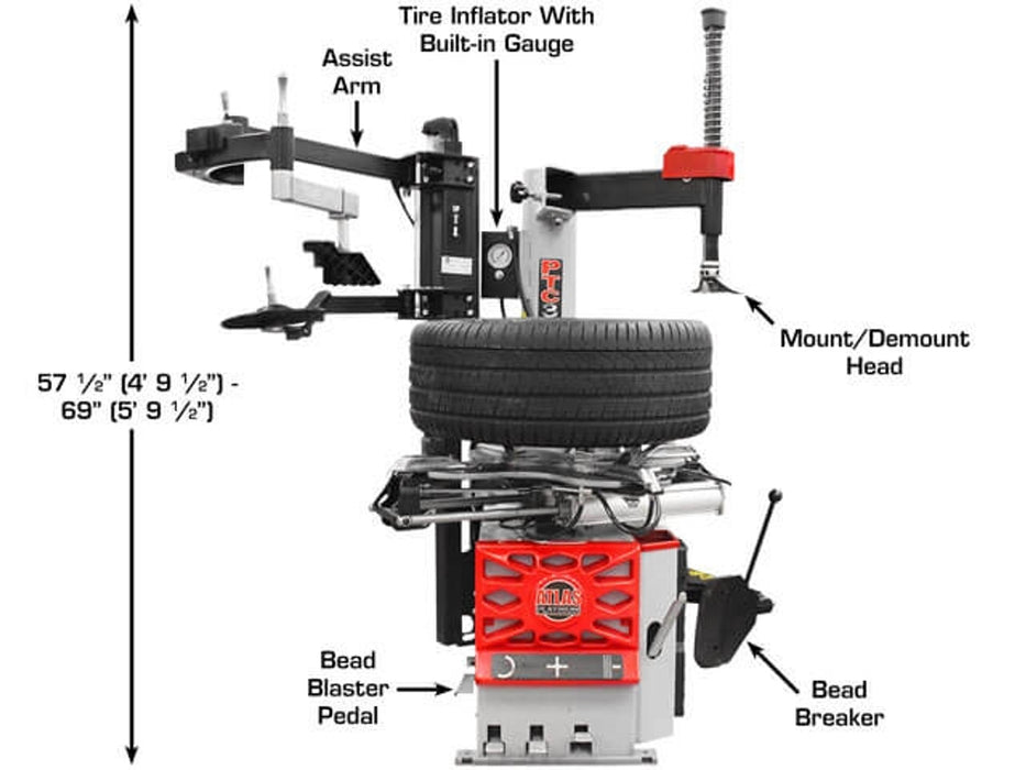 Atlas Platinum PTC300 Tire Changer + PWB50 Wheel Balancer Combo – Professional Automotive Tire & Wheel Service Package | Model AP-TCWB-COMBO1-FPD