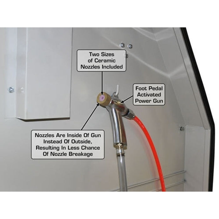 Atlas SBC1200 X-Large Sandblast Cabinet with Dual Doors & Vacuum System | Industrial Automotive Media Blaster