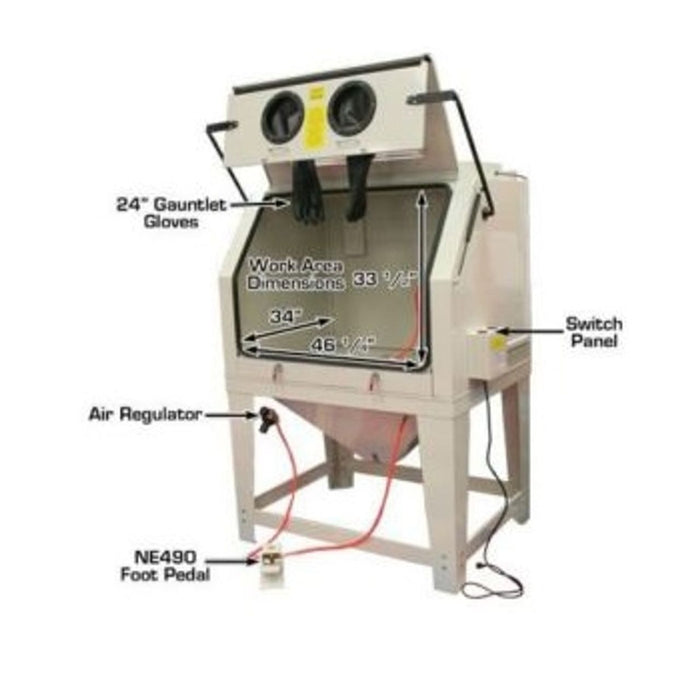 Atlas Automotive Equipment SBC990 Large Sandblast Cabinet with Vacuum System – Professional Media Blasting Cabinet