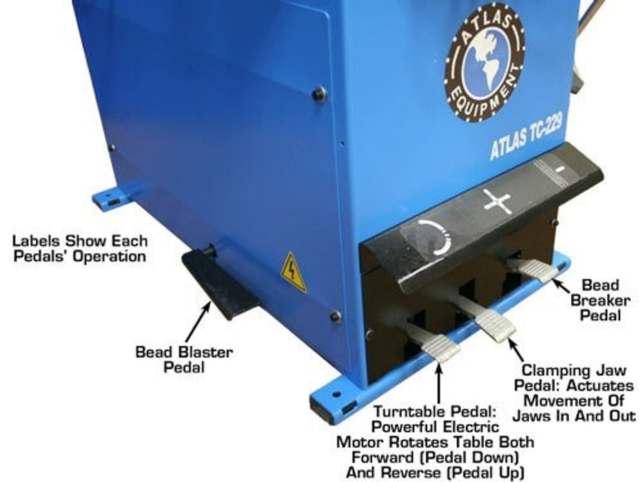 Atlas TC229 Tire Changer + WB41 Wheel Balancer Combo – Professional Rim Clamp Tire Machine & Digital Wheel Balancer | TCWB-COMBO5-FPD