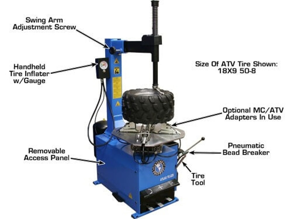 Atlas TC229 Tire Changer + WB41 Wheel Balancer Combo – Professional Rim Clamp Tire Machine & Digital Wheel Balancer | TCWB-COMBO5-FPD