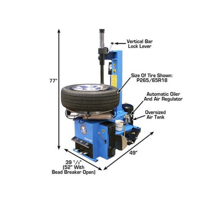 Atlas Automotive TC229 Rim-Clamp Tire Changer with Beadblaster – ATTC229 Professional Tire Machine