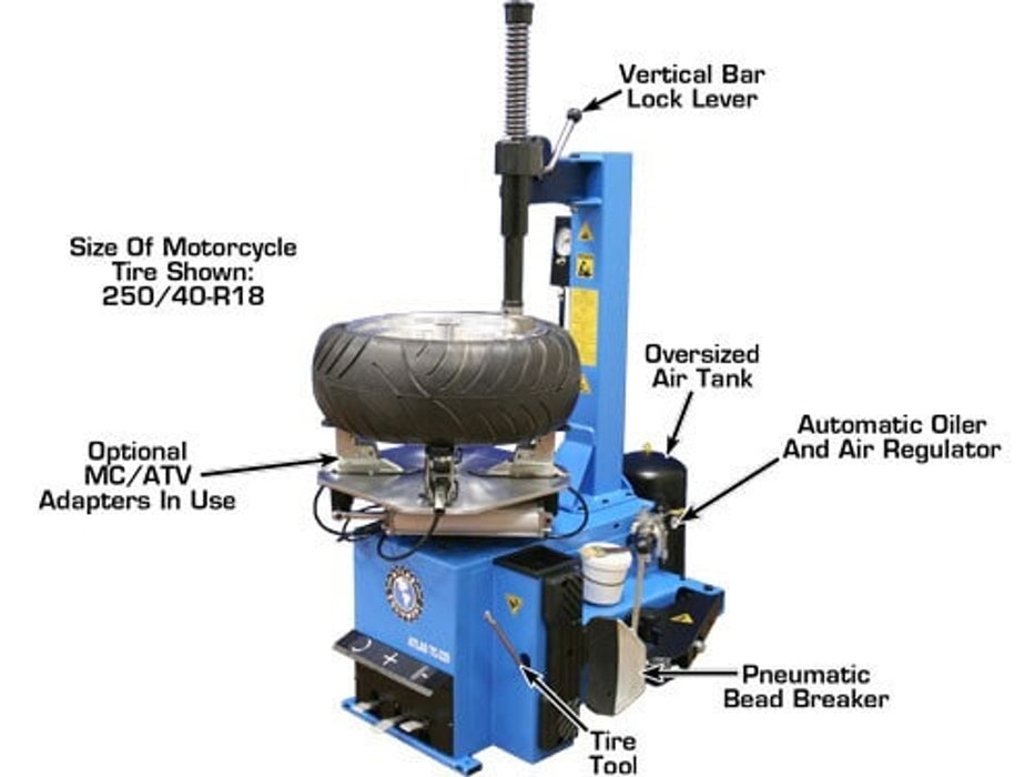 Atlas Equipment TC229 Rim Clamp Tire Changer + PWB50 Wheel Balancer Combo Package (Model: TCWB-COMBO7-FPD)