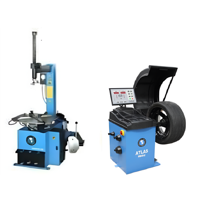 Atlas TC229 Tire Changer + WB49-2 Wheel Balancer Combo – Professional Rim Clamp Tire Machine & Digital Wheel Balancer Package | TCWB-COMBO6-FPD