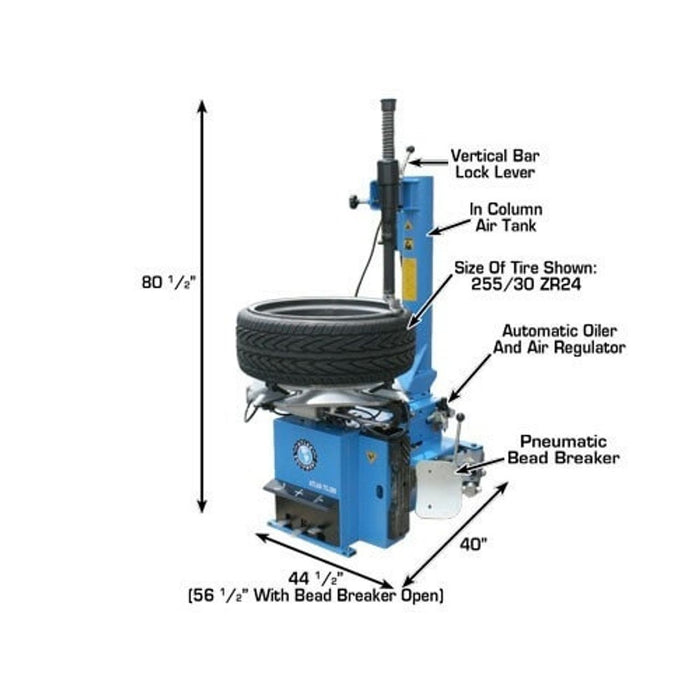 Atlas TC289 Heavy-Duty Extra-Large Rim Clamp Tire Changer | Professional Automotive Tire Changing Equipment