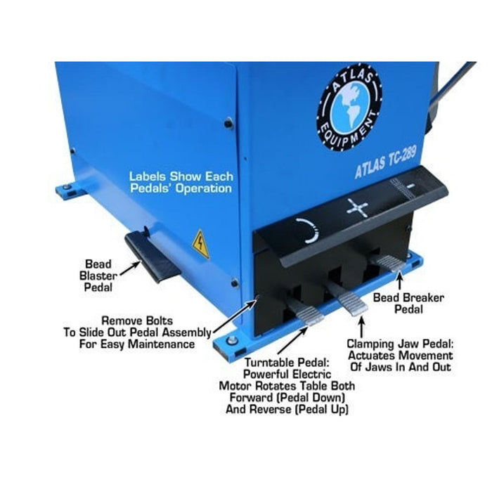 Atlas Automotive Equipment TC289 Extra Large Rim-Clamp Tire Changer – Professional Tire Machine (ATTC289)