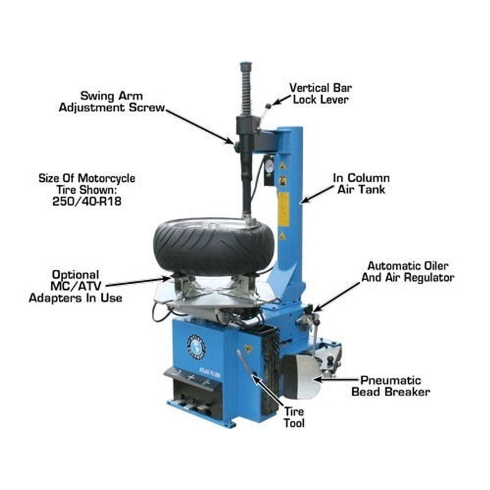 Atlas Automotive Equipment TC289 Extra Large Rim-Clamp Tire Changer – Professional Tire Machine (ATTC289)