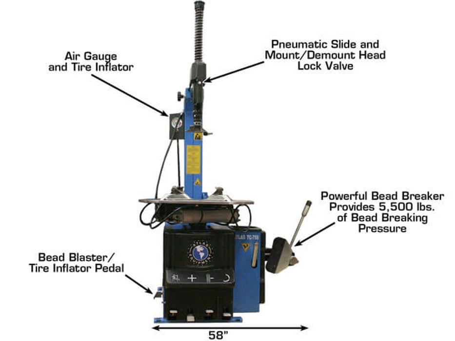 Atlas TC755 Tire Changer + WB49-2 Wheel Balancer Combo | TCWB-COMBO3-FPD
