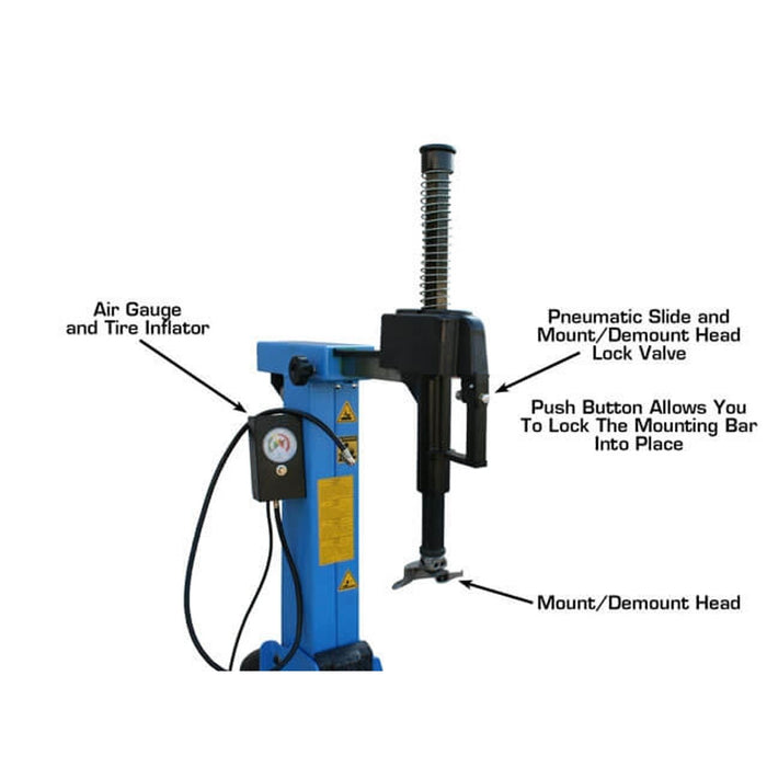 Atlas Automotive Equipment TC755 Tilt-Back Rim-Clamp Tire Changer – Automatic Tire Machine with Bead Blaster (ATTC755)