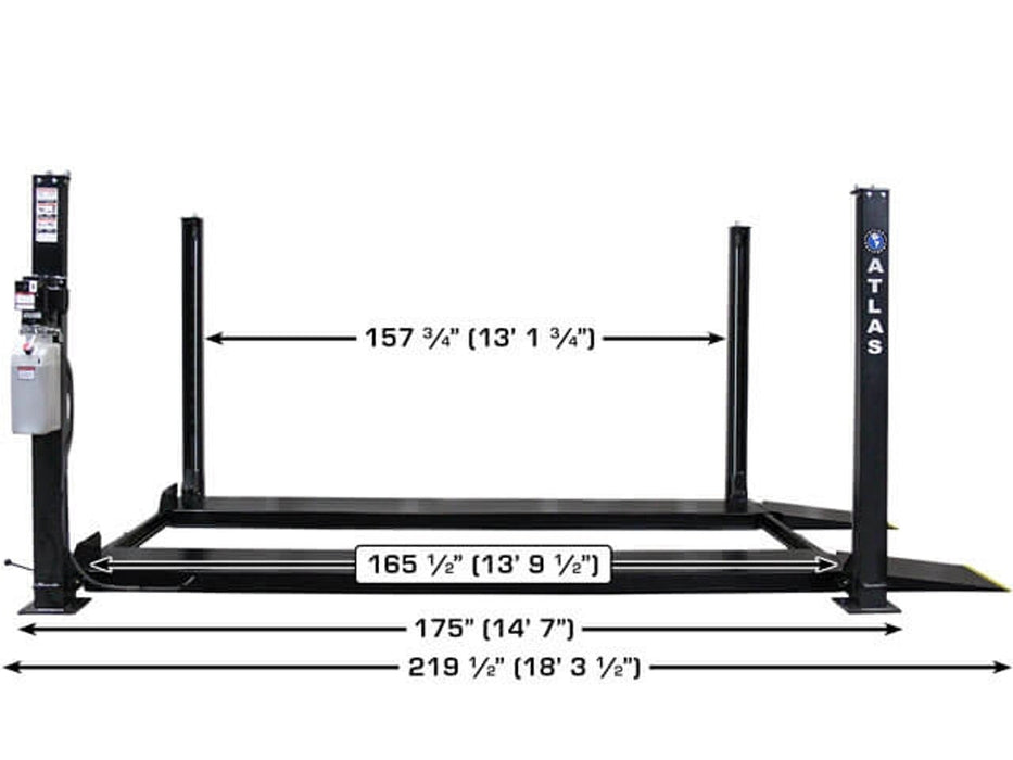 Atlas Apex 8 8,000 lb ALI Certified 4-Post Hobbyist Lift | Atlas Automotive Equipment ATEATTD-APEX8-FPD