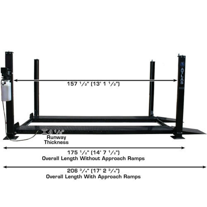 Atlas Garage PRO8000 Portable 4-Post Lift – 8,000 lb Capacity | Hobbyist Automotive Car Lift XH-PRO8000