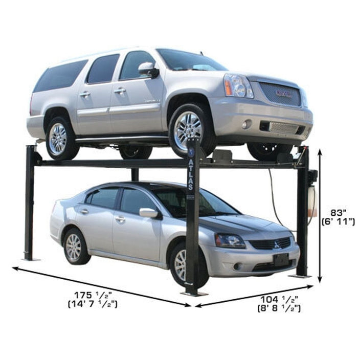 Atlas Garage PRO8000 Portable 4-Post Lift – 8,000 lb Capacity | Hobbyist Automotive Car Lift XH-PRO8000