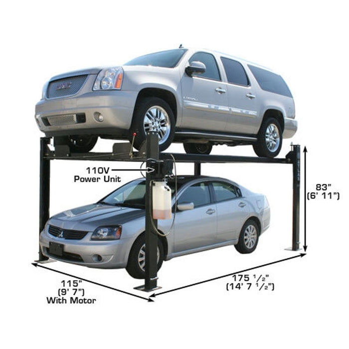 Atlas Garage PRO8000 Portable 4-Post Lift – 8,000 lb Capacity | Hobbyist Automotive Car Lift XH-PRO8000