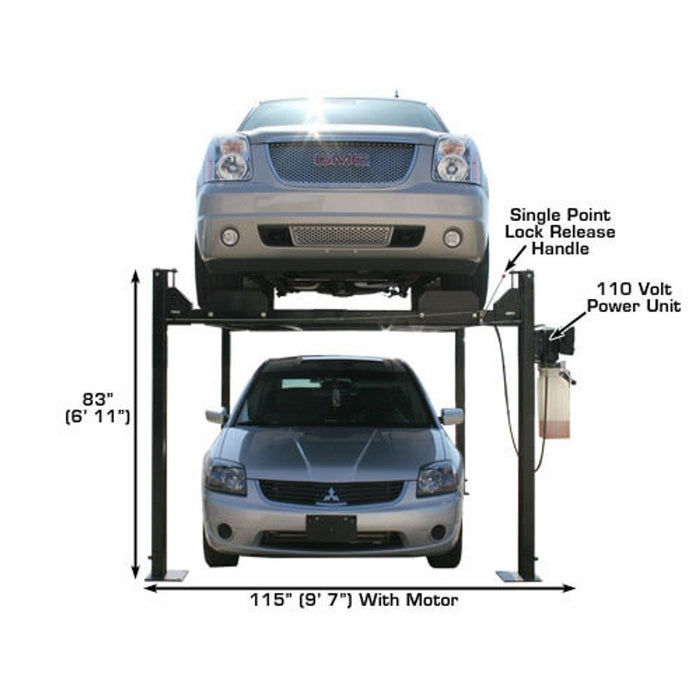 Atlas Garage PRO8000 Portable 4-Post Lift – 8,000 lb Capacity | Hobbyist Automotive Car Lift XH-PRO8000
