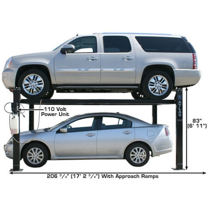 Atlas Garage PRO8000 Portable 4-Post Lift – 8,000 lb Capacity | Hobbyist Automotive Car Lift XH-PRO8000