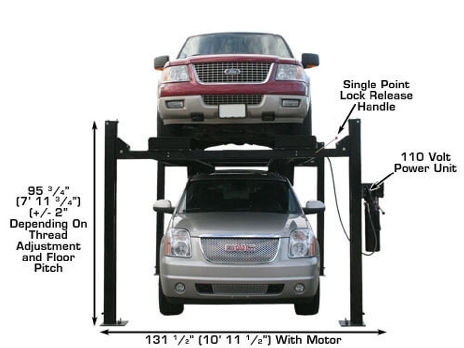 Atlas Garage PRO9000 9,000 lb Extra Tall/Wide 4-Post Lift | XH-PRO9000