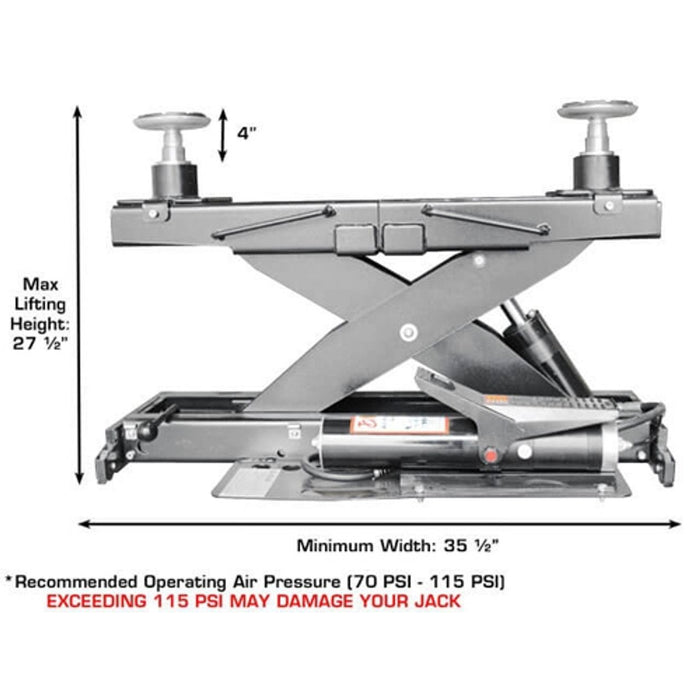Atlas Platinum 7,000 lb Air/Hydraulic Rolling Jack | ALI-Certified Heavy-Duty Lift for Professional Automotive Shops