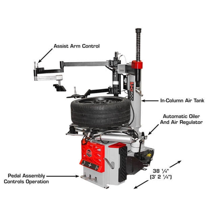 Atlas Platinum PTC300 Rim-Clamp Tire Changer with Assist Arm | AP-PTC300