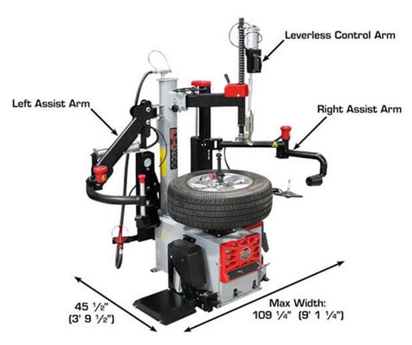 Atlas Platinum PTC500 Center Post Tire Changer with Dual Assist Arms – Professional Automotive Tire Changing Machine | Model AP-PTC500