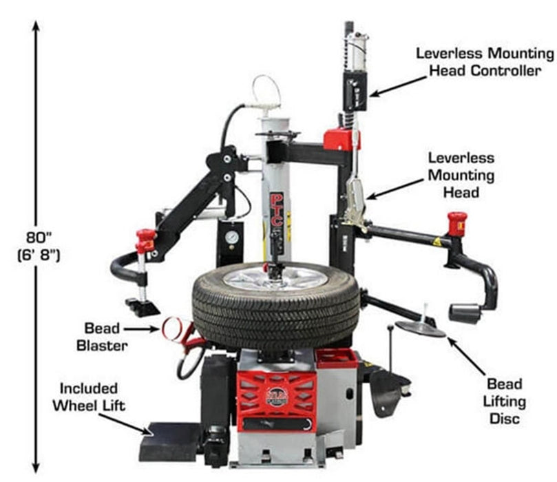 Atlas Platinum PTC500 Center Post Tire Changer with Dual Assist Arms – Professional Automotive Tire Changing Machine | Model AP-PTC500
