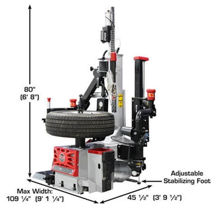 Atlas Platinum PTC500 Center Post Tire Changer with Dual Assist Arms – Professional Automotive Tire Changing Machine | Model AP-PTC500