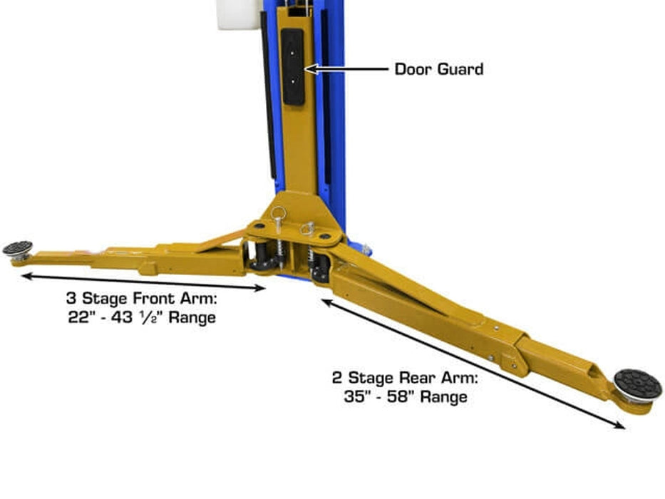 Atlas Automotive Equipment Platinum PVL10 ALI Certified 10,000 lb. Capacity 2-Post Lift (Model: AP-PVL10-2/3)