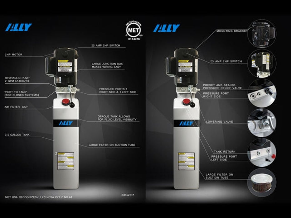 Atlas Automotive Equipment Platinum PVL10 ALI Certified 10,000 lb. Capacity 2-Post Lift (Model: AP-PVL10-2/3)