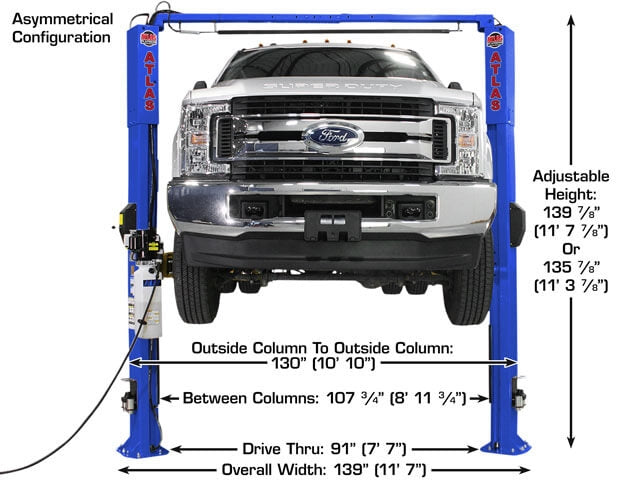 Atlas Platinum PVL10 2-Post Lift with Extension Kit – 10,000 LB Capacity | Heavy-Duty Automotive Lift by Atlas Automotive Equipment