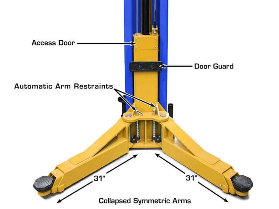 Atlas Automotive Equipment Platinum PVL12 ALI Certified 2-Post Car Lift – 12,000 lb Capacity Commercial Grade Overhead Auto Lift | Model ATEAP-PVL12-FPD