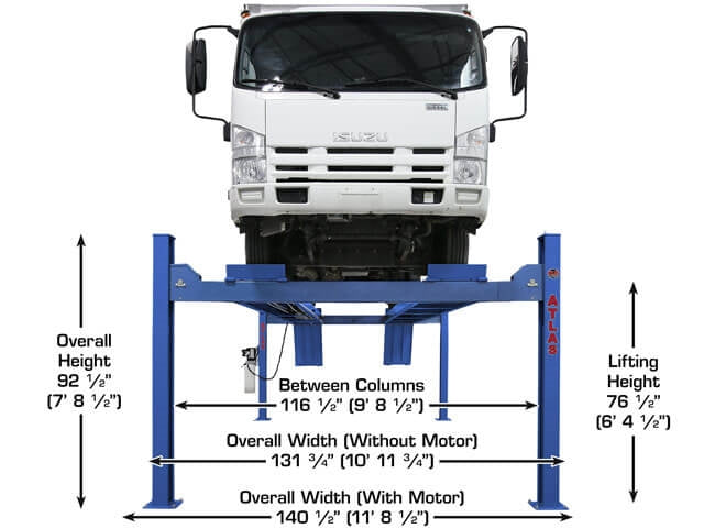 Atlas Equipment Platinum PVL14 ALI Certified 4-Post Lift – 14,000 lb Capacity | Commercial-Grade Hydraulic Vehicle Lift for Professional Auto Shops & Service Centers (Model AP-PVL14-FPD)